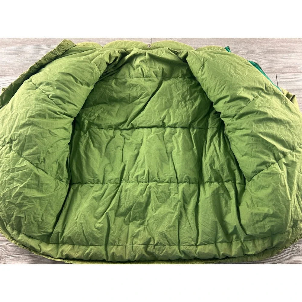 Vintage Sporthaus Schuster Puffer Jacket Green Down Filled Quilted Coat Munich
